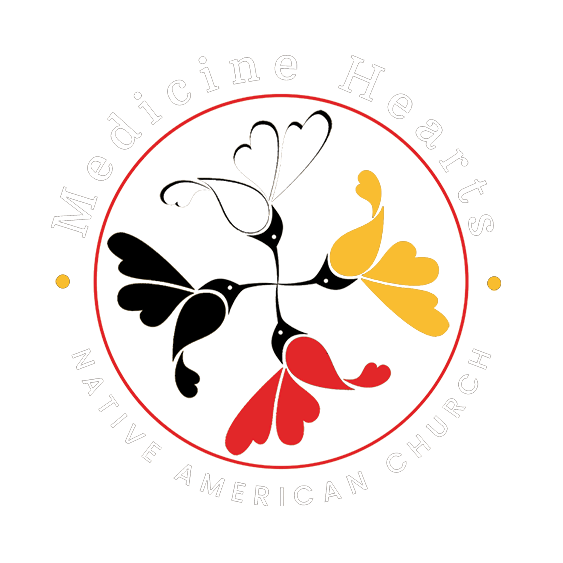 White Text Logo Medicine Hearts Circle Logo